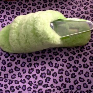 Lime green UGG Yeah Slides